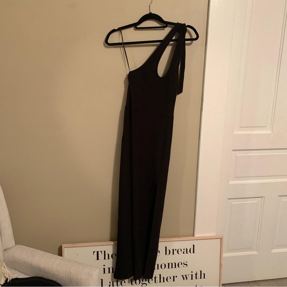 Abercrombie & Fitch Black Midi Dress with Side Slit - Picture 3 of 8